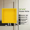 Ready to Tile Shower Niche Square Inside Dimension 14"×14"×4" D for Bathroom Niche Storage