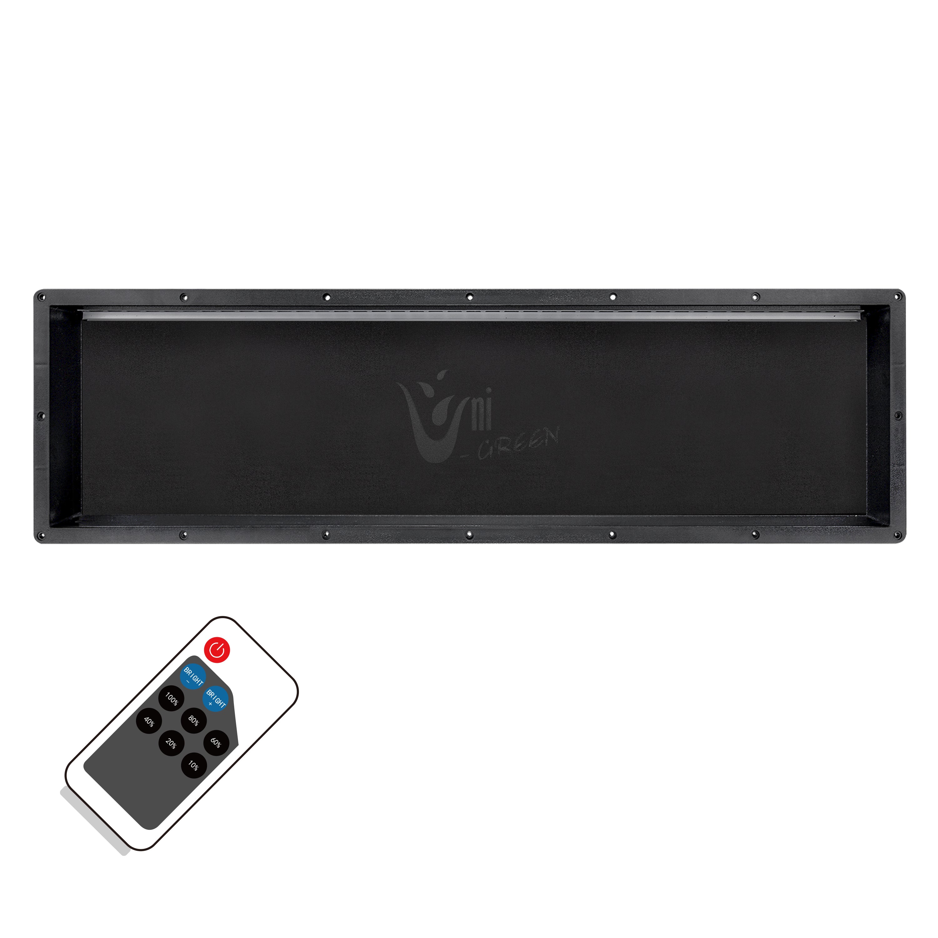 Matte Black LED Shower Niche with Remote Control – ABS Built-in Bathroom Wall Shelf