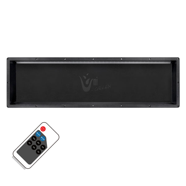 Matte Black LED Shower Niche with Remote Control – ABS Built-in Bathroom Wall Shelf