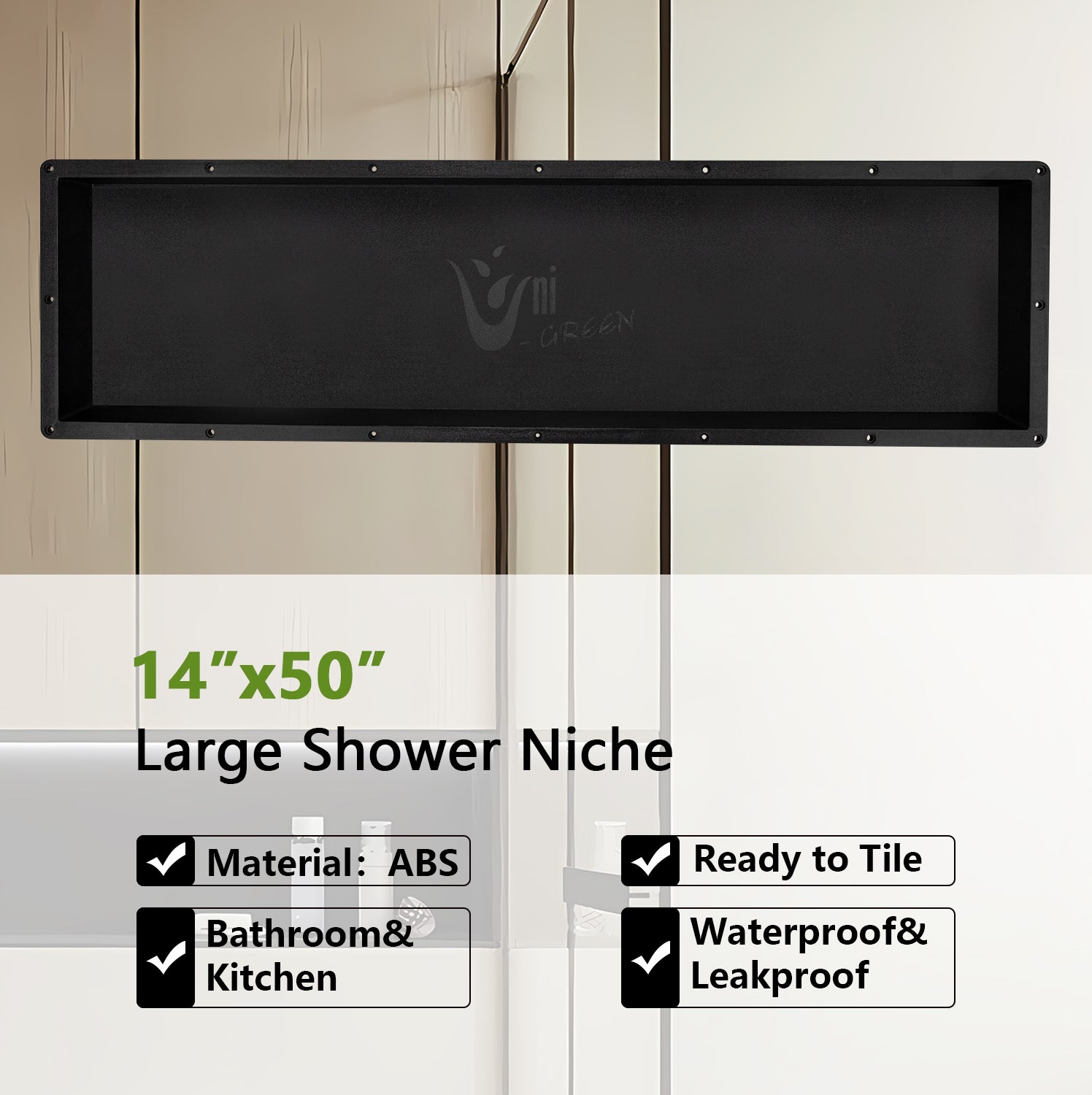 Recessed Large Rectangle Shower Niche 14