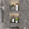 16 x 34 Inch Recessed Shower Niche with LED Lighting, 3-Compartment ABS Waterproof Wall Storage
