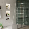 16 x 34 Inch Recessed Shower Niche with LED Lighting, 3-Compartment ABS Waterproof Wall Storage