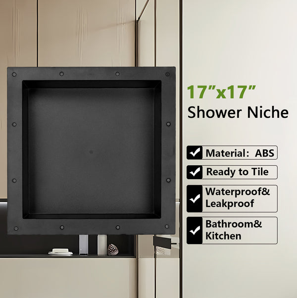 17"×17" Recessed Shower Niche with Texture Ready for Tile   UGSN1717