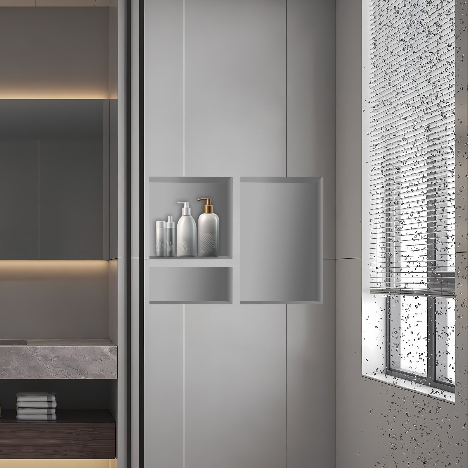 Tileable Preformed Bathroom Shower Niche Recess It Shower Shampoo Shelf 20‘’X32‘’