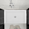 Curbless Acrylic Shower Base 62X36 in | Barrier Free Shower Base with Center Drain in White Color