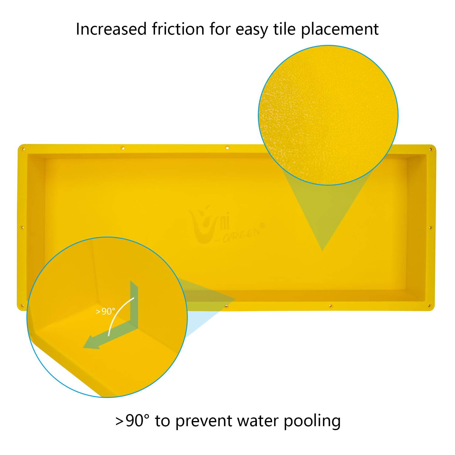 16''×40'' Rectangle Yellow Shower Niche Tile Ready Niche UGRN1640
