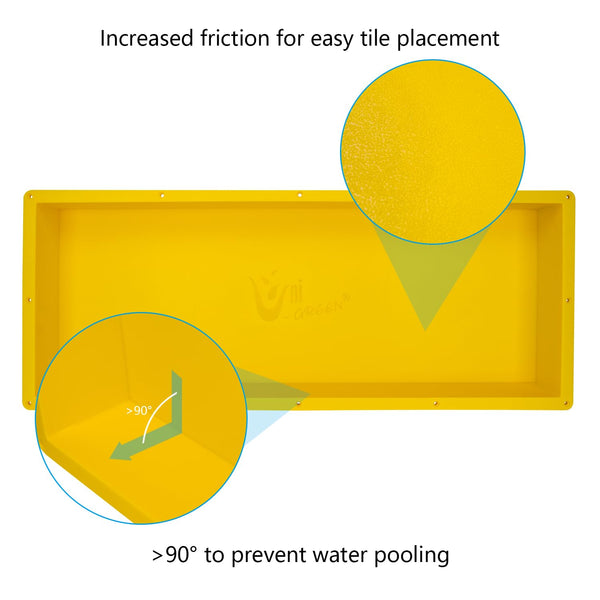 16''×40'' Rectangle Yellow Shower Niche Tile Ready Niche UGRN1640