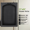 17"×25"  Black Arch Top ABS Plastic Bathroom Shower Niche  Single UGARN101