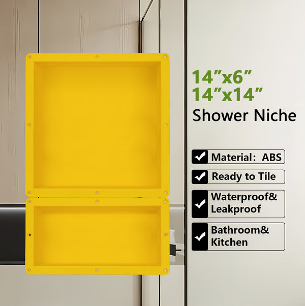 Tile shower niche 24X16 Double Shelves Shower Recess and Built In Shower Shelves in Bathroom Storage Easy Install