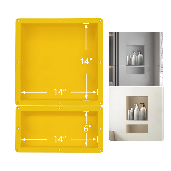 Tile shower niche 24X16 Double Shelves Shower Recess and Built In Shower Shelves in Bathroom Storage Easy Install