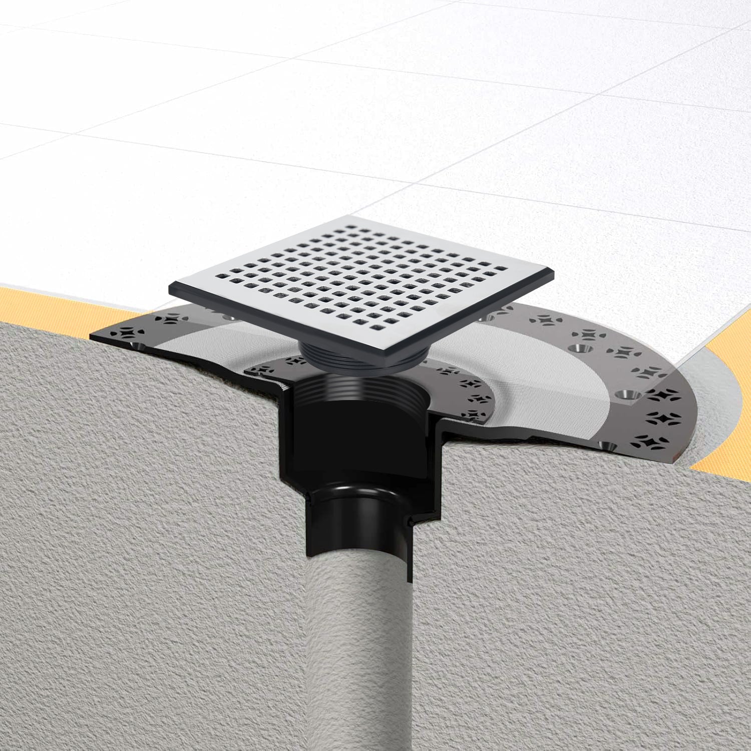 Square Shower Drain Kit 6