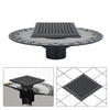 6 Inch Square Matte Black Shower Drain Kit with Flange, Compatible with Schluter Pan and Kit for 2 or 3 Inch Pipe