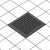 6 Inch Square Matte Black Shower Drain Kit with Flange, Compatible with Schluter Pan and Kit for 2 or 3 Inch Pipe