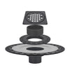 4 Inch Matte Black Shower Drain Kit with ABS Base and Flange, Compatible with Schluter Kerdi Drain and Shower Pan for 2 or 3 Inch Pipe