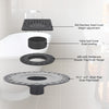 4 Inch Matte Black Shower Drain Kit with ABS Base and Flange, Compatible with Schluter Kerdi Drain and Shower Pan for 2 or 3 Inch Pipe