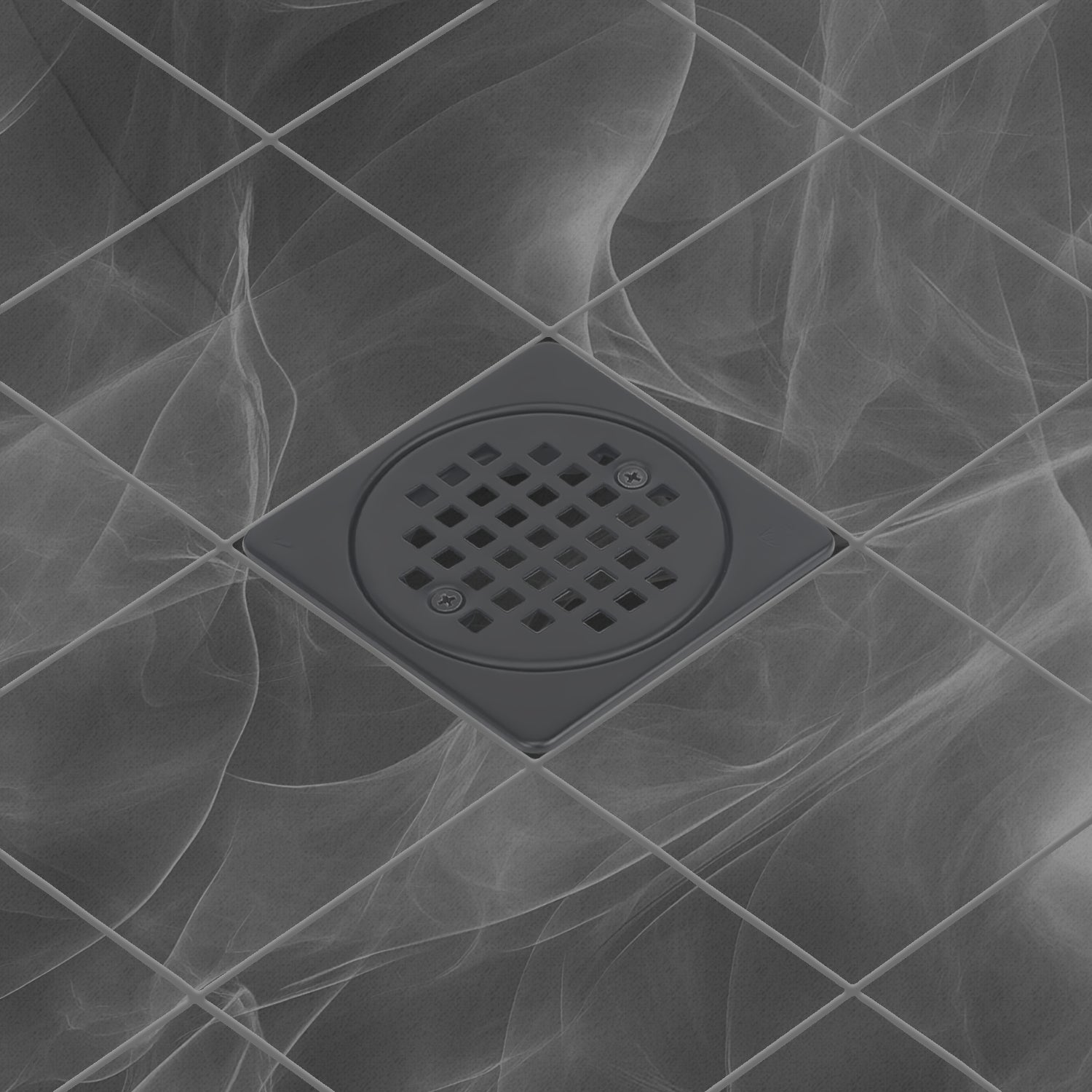 4 Inch Matte Black Shower Drain Kit with ABS Base and Flange, Compatible with Schluter Kerdi Drain and Shower Pan for 2 or 3 Inch Pipe