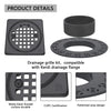 4 Inch Matte Black Shower Drain Kit with ABS Base and Flange, Compatible with Schluter Kerdi Drain and Shower Pan for 2 or 3 Inch Pipe