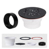 Matte Black 4-1/4 Inch Round Shower Base Drain – Solvent Welded to Fit 1.5" or 2" Pipe