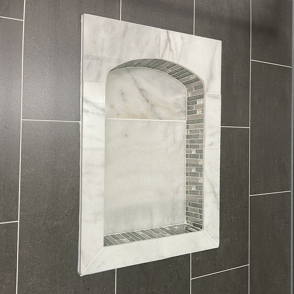 17"×25"  Black Arch Top ABS Plastic Bathroom Shower Niche  Single UGARN101