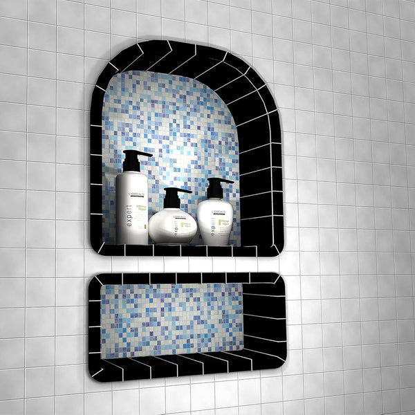 17"×25"  Tile Ready Plastic Arch Double Shower Niche  UGARN201