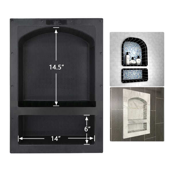 17"×25"  Tile Ready Plastic Arch Double Shower Niche  UGARN201