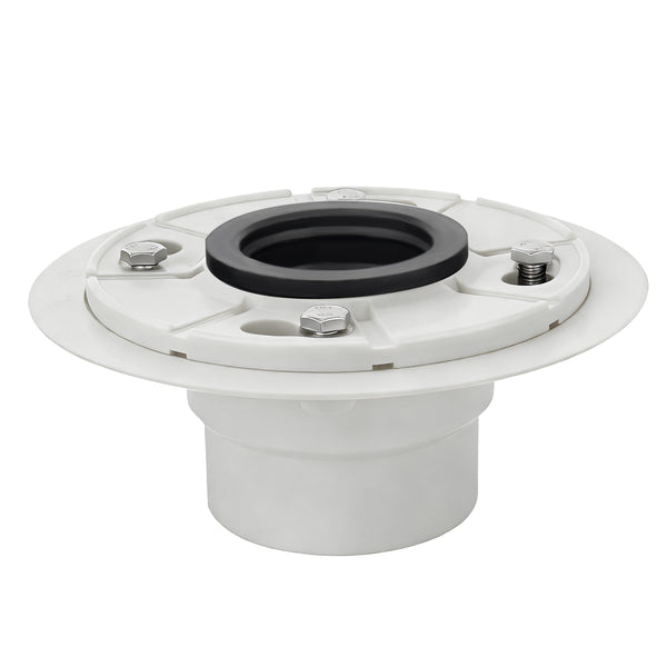 PVC Shower Drain Base With Rubber Gasket for 2" Outlet Linear Floor Drain UGDB003-PVC