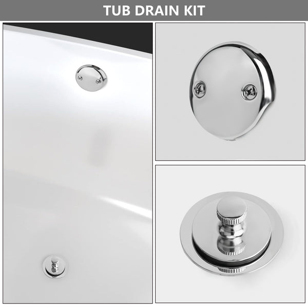 Bathtub drain Conversation Kit Assembly, Tub Drain Kit Lift and Turn, All Brass Construction