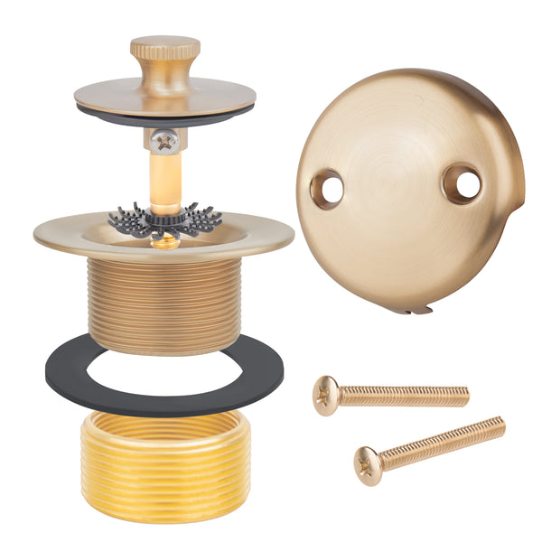 Bathtub drain Conversation Kit Assembly, Tub Drain Kit Lift and Turn, All Brass Construction