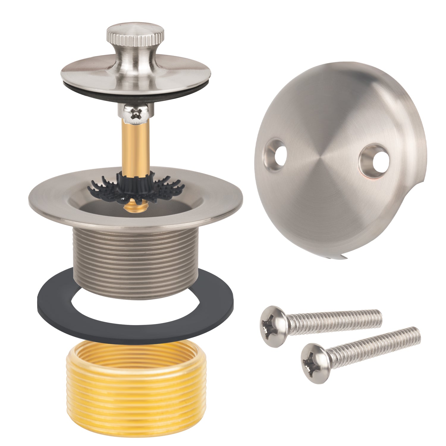 Bathtub drain Conversation Kit Assembly, Tub Drain Kit Lift and Turn, All Brass Construction