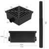 Uni-Green 10x10 in No Dig Low Profile Black Catch Basin with 2" Flexible Pipe Kit Extends to 6ft – Upgraded Rainwater Diverter for Gutter Downspout Extensions and 2-Open Pipe