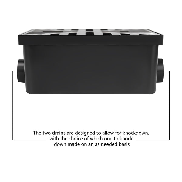 Uni-Green 10x10 in No Dig Low Profile Black Catch Basin with 2" Flexible Pipe Kit Extends to 6ft – Upgraded Rainwater Diverter for Gutter Downspout Extensions and 2-Open Pipe