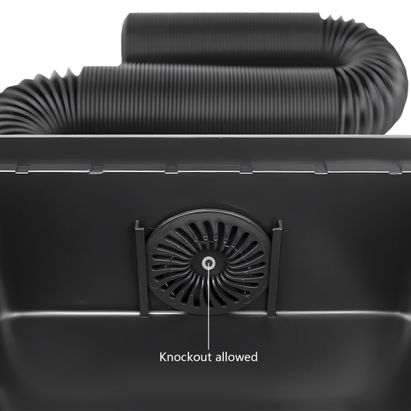 Uni-Green 10x10 in No Dig Low Profile Black Catch Basin with 2" Flexible Pipe Kit Extends to 6ft – Upgraded Rainwater Diverter for Gutter Downspout Extensions and 2-Open Pipe