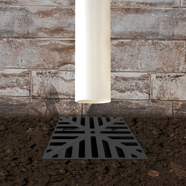 Uni-Green 10x10 in No Dig Low Profile Black Catch Basin with 2" Flexible Pipe Kit Extends to 6ft – Upgraded Rainwater Diverter for Gutter Downspout Extensions and 2-Open Pipe
