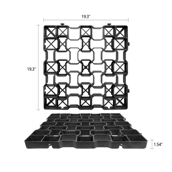4pcs Pack Durable Permeable Pavers Grass Grid 20" x 20" for Driveways,Gravel, Patio