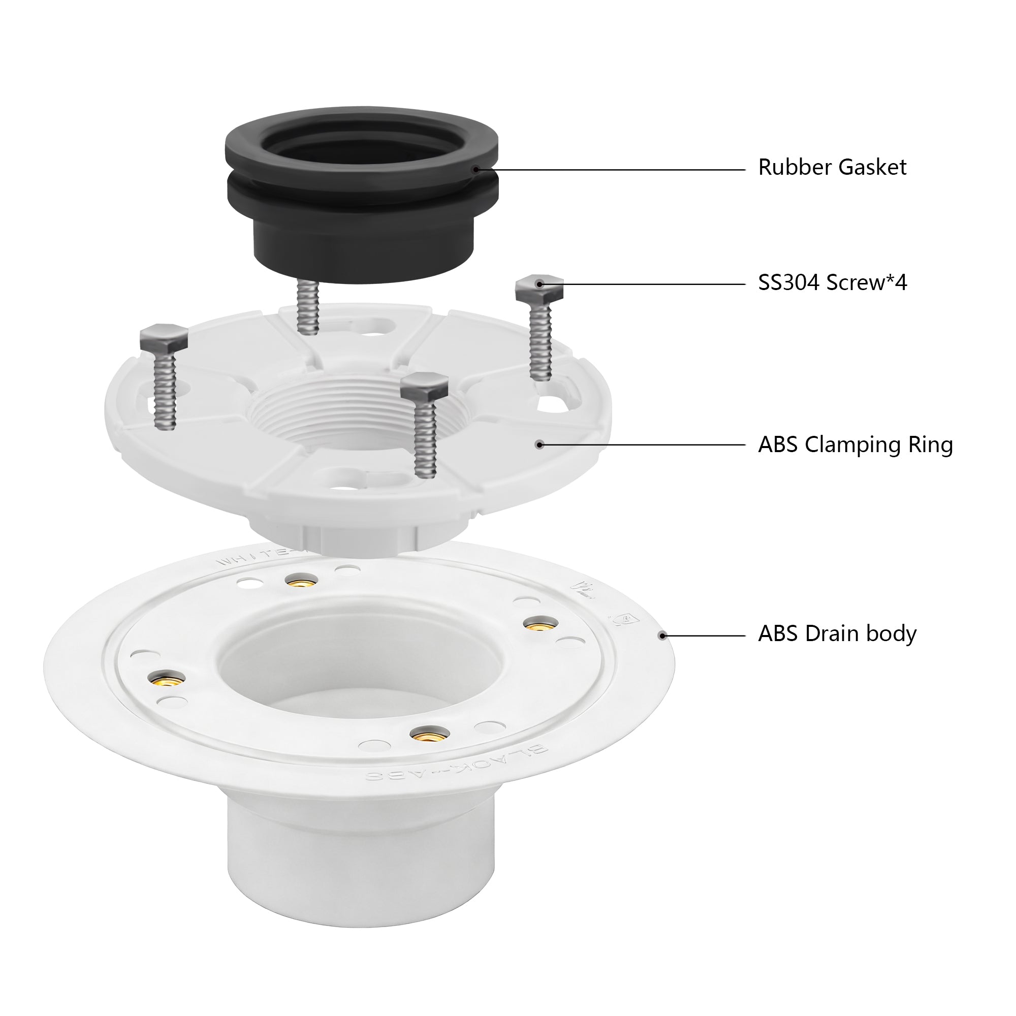 Shower Drain Base With Rubber Gasket  for Linear Drain 2
