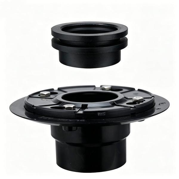 ABS Shower Drain Base for 2" Outlet Linear Floor Drain with Rubber Gasket