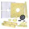48"x48" EPS Shower Pan Kit with Center Drain – Waterproof Shower Base with Curb, Quick-Lock Assembly, 3 Drain Finishes