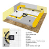 48"x48" EPS Shower Pan Kit with Center Drain – Waterproof Shower Base with Curb, Quick-Lock Assembly, 3 Drain Finishes