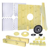 48"x48" EPS Shower Pan Kit with Center Drain – Waterproof Shower Base with Curb, Quick-Lock Assembly, 3 Drain Finishes