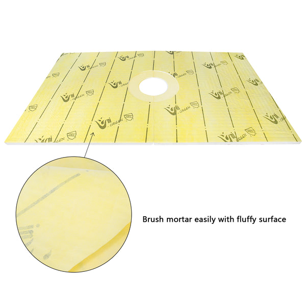 48"x48" EPS Shower Pan Kit with Center Drain – Waterproof Shower Base with Curb, Quick-Lock Assembly, 3 Drain Finishes