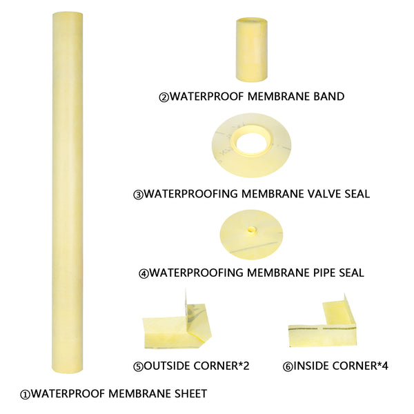 48"x48" EPS Shower Pan Kit with Center Drain – Waterproof Shower Base with Curb, Quick-Lock Assembly, 3 Drain Finishes