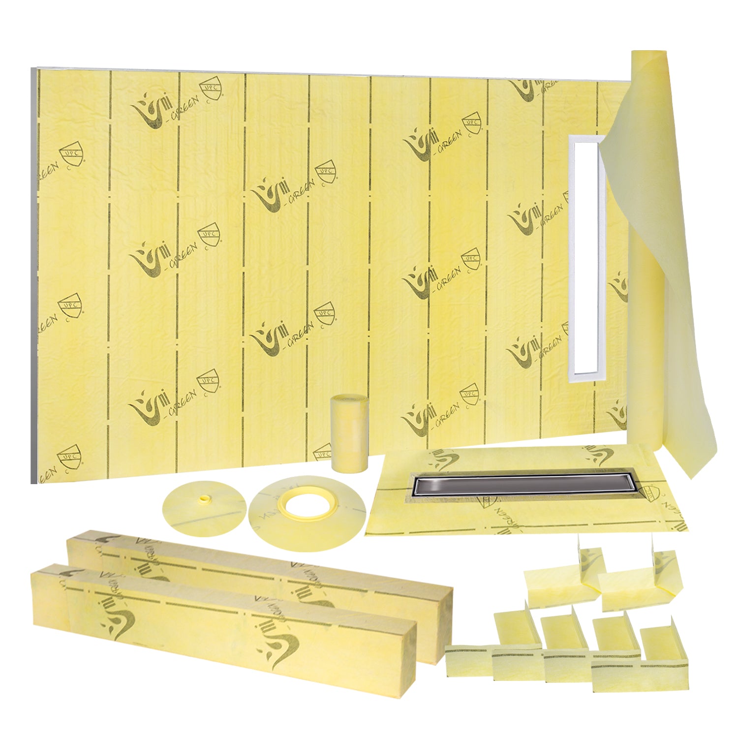 EPS Shower Pan 60 x 36 Inche Shower Tray with Membrane and Linear Drain Stainless Steel 304
