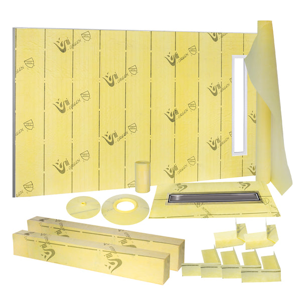 EPS Shower Pan 60 x 36 Inche Shower Tray with Membrane and Linear Drain Stainless Steel 304