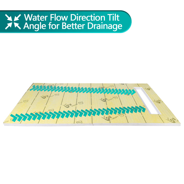 EPS Shower Pan 60 x 36 Inche Shower Tray with Membrane and Linear Drain Stainless Steel 304
