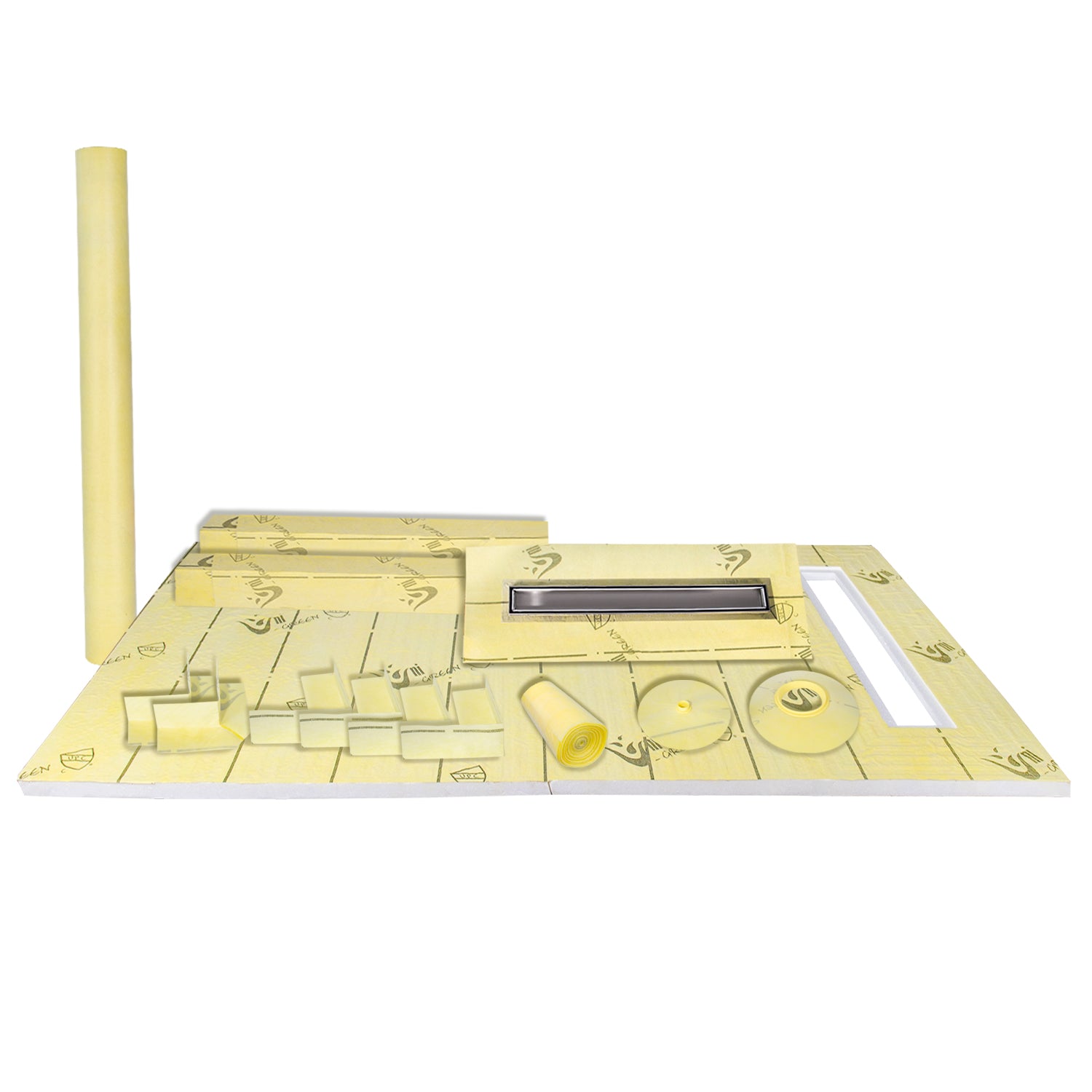 EPS Shower Pan 60 x 36 Inche Shower Tray with Membrane and Linear Drain Stainless Steel 304