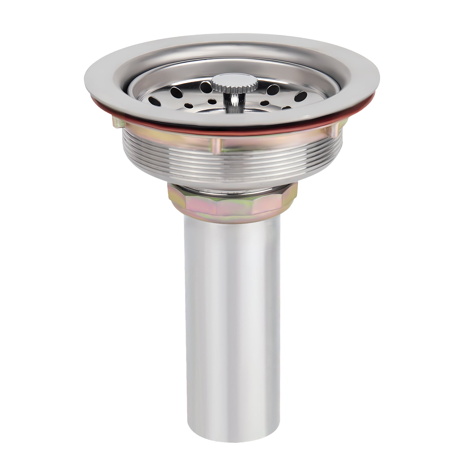 3-in-1 Stainless Steel Brushed 3-1/2 in Kitchen Sink Drain with Rustproof Strainer as Stopper
