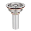 3-in-1 Stainless Steel Brushed 3-1/2 in Kitchen Sink Drain with Rustproof Strainer as Stopper
