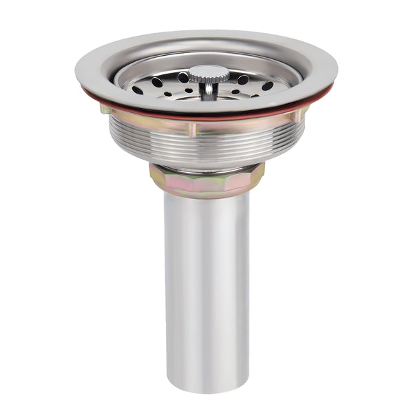 3-in-1 Stainless Steel Brushed 3-1/2 in Kitchen Sink Drain with Rustproof Strainer as Stopper
