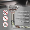 3-in-1 Stainless Steel Brushed 3-1/2 in Kitchen Sink Drain with Rustproof Strainer as Stopper