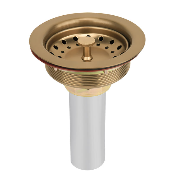 Uni-Green Champagne Bronze 3-1/2 inch Stainless Steel Kitchen Sink Drain with Delta Match and 3-in-1 Strainer Stopper